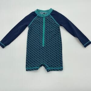 TEA Long Sleeve Zip Up Swimsuit Baby 12 - 18 Months Rashguard Sun Protection